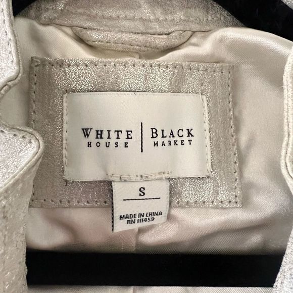 White House Black Market Gold / Champagne Shiny Woman’s Jacket | Size Small - Picture 4 of 6